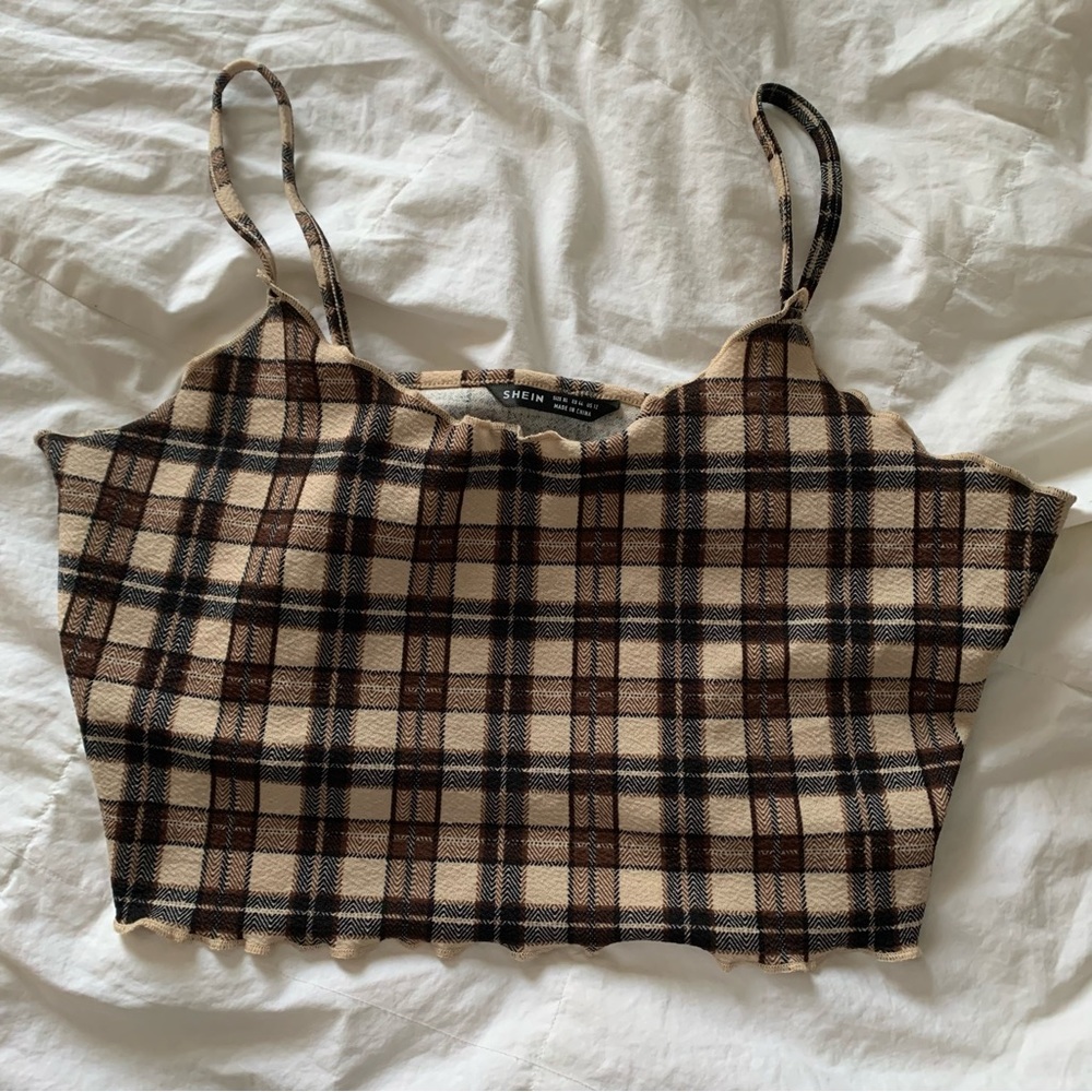 plaid crop top